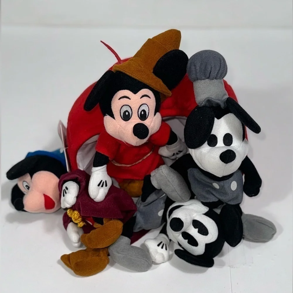 Disney Store Mickey Mouse Plush Bean Bag Set NWT 70th Anniversary
